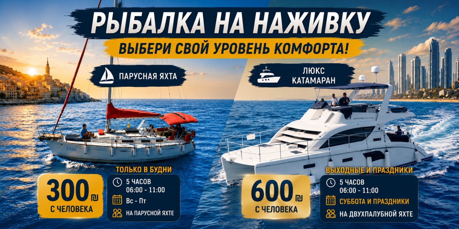 Рыбалка на барбунию в Ашдоде на двухэтажном катамаране Diana Lux. Барбуния — одна из самых вкусных рыб Средиземного моря.